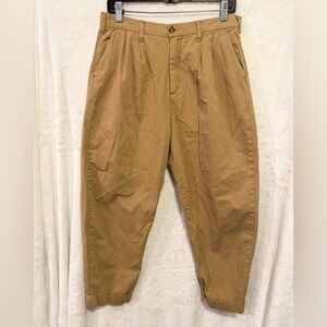 PISTOLA x Revolve Kellin Pleated Trouser in Khaki Cotton Tan Crop High Rise